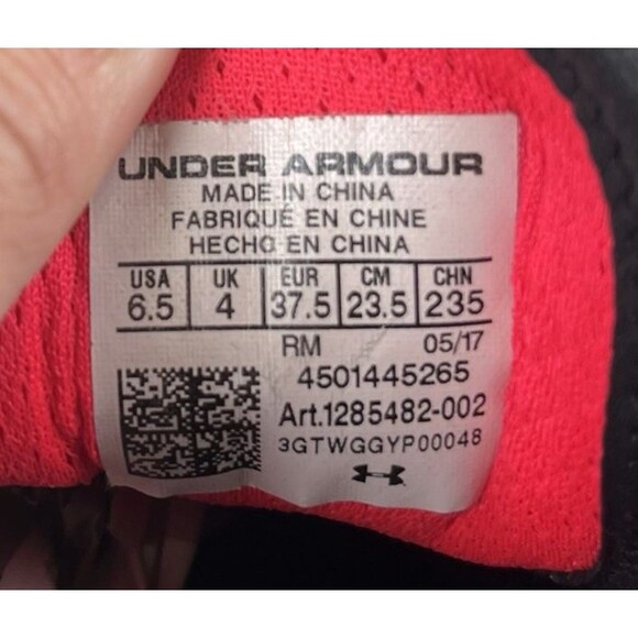 Under Armour Speedform Europa 1285482-002 Running Shoes Women's 6.5 Black/Pink - Picture 9 of 9